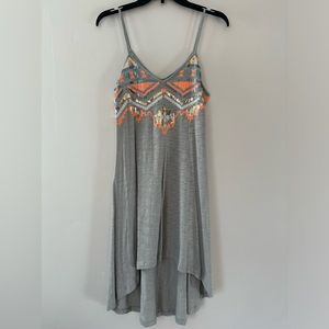 Express XS Neon Orange Sequin High-Low Sundress
